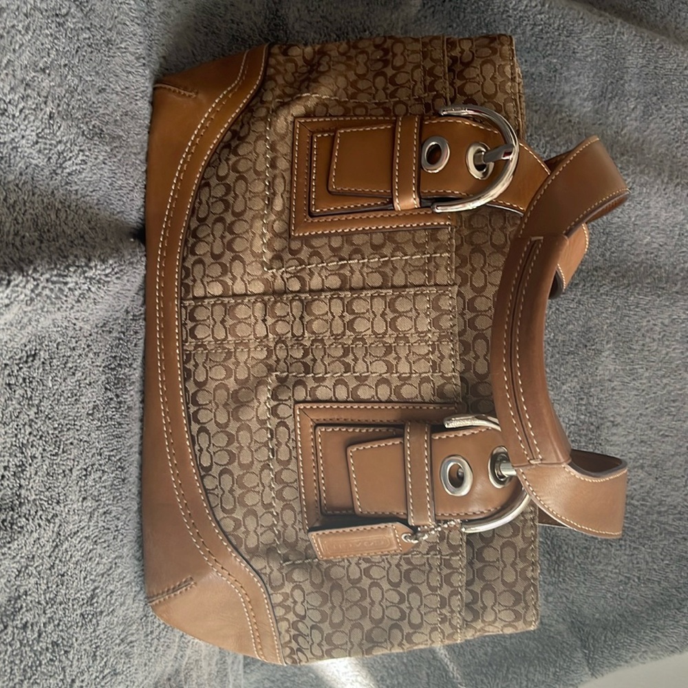 Coach leather and signature satchel